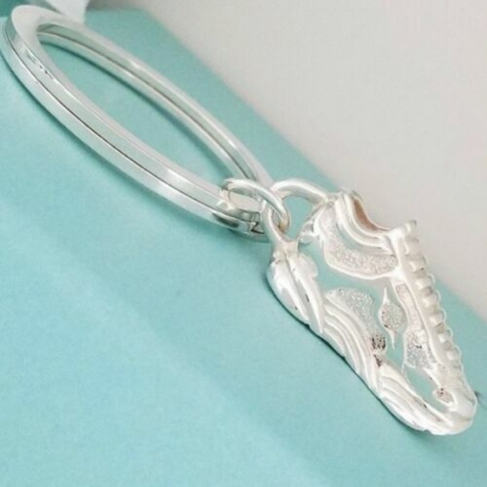 Tiffany & Co. Sterling Silver Tennis Shoes Sneakers Charm Keychain Key Ring